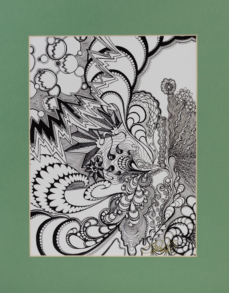 abstract line matted print
