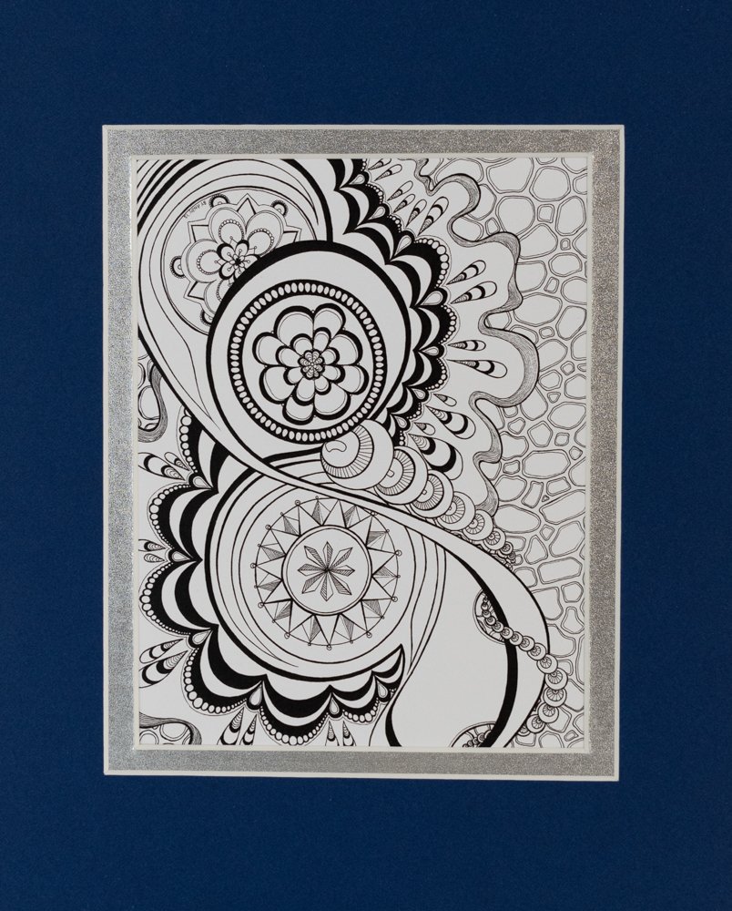 Abstract Line Double Matted Print 8x10