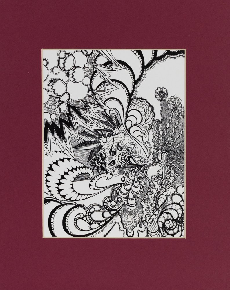 Abstract Line 1 Matted Print 12x16