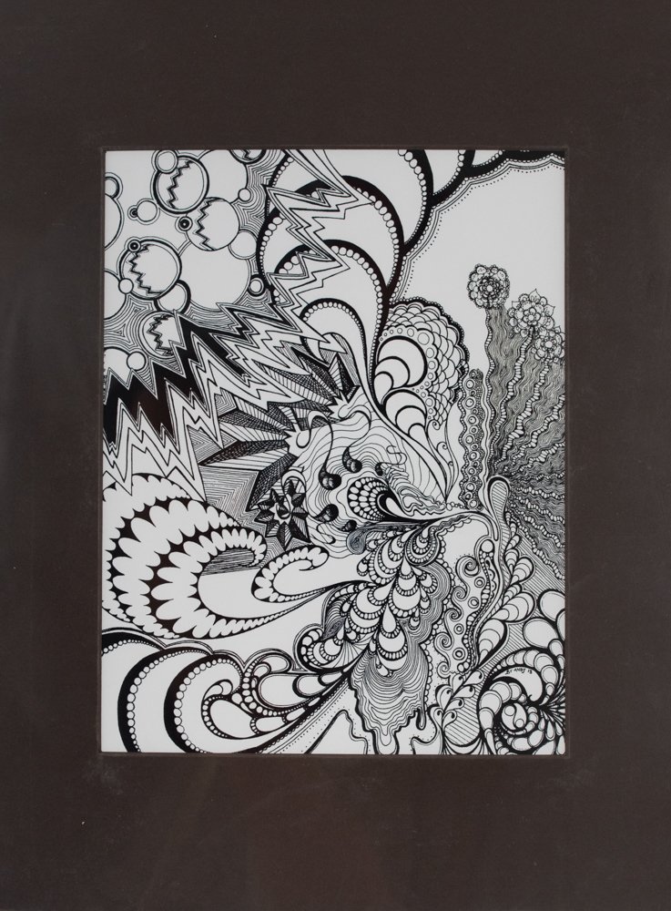 Abstract Line 2 Matted Print 12x16